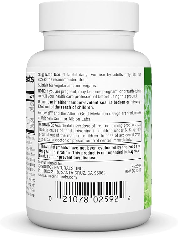 SOURCE NATURALS VEGAN TRUE IRON SUPPORT 180T