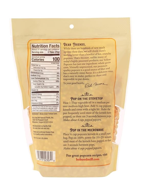 BOB`S RED MILL Yellow Popcorn 30 OZ