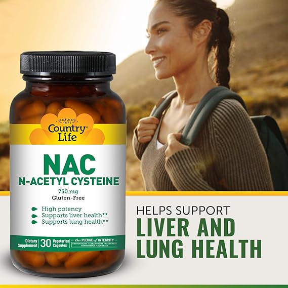 Country Life N-ACETYL CYSTEINE 750MG 30 Vegicaps