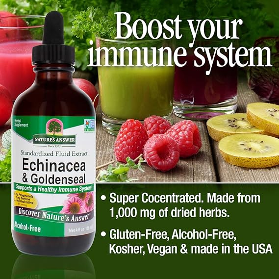 Nature's Answer Echinacea and Goldenseal Root 1oz Low Alcohol