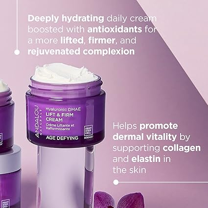 Crema reafirmante y efecto lifting de ácido hialurónico y DMAE de Andalou Naturals