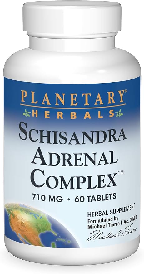 COMPLEJO DE ESQUISANDRA PARA LAS GLÁNDULAS SUPRARRENALES DE PLANETARY HERBALS, 60 TABLETAS