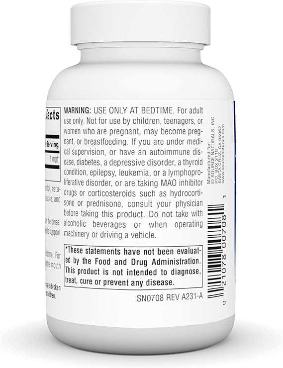 SOURCE NATURALS SLEEP SCIENCE MELATONIN 1MG ORANGE 300 LOZ