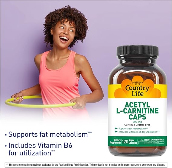 Country Life ACETYL L-CARNITINE 500MG 120 Vegicaps