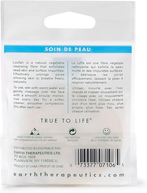 DISCOS FACIALES EXFOLIANTES DE LUFA EARTH THERAPEUTICS 3 PIEZAS