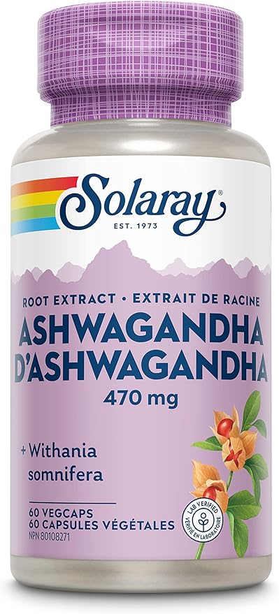 Solaray Ashwagandha 60CT 470MG Veg Capsule