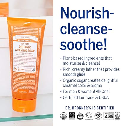 DR. BRONNER'S ORGANIC SHAVING SOAP TEA TREE 7 FLOZ