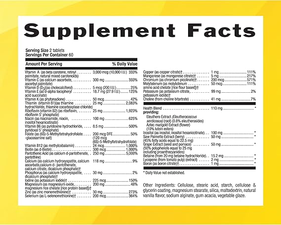 Country Life MAX FOR MEN MULTIVITAMÍNICO SIN HIERRO 120 Tabletas