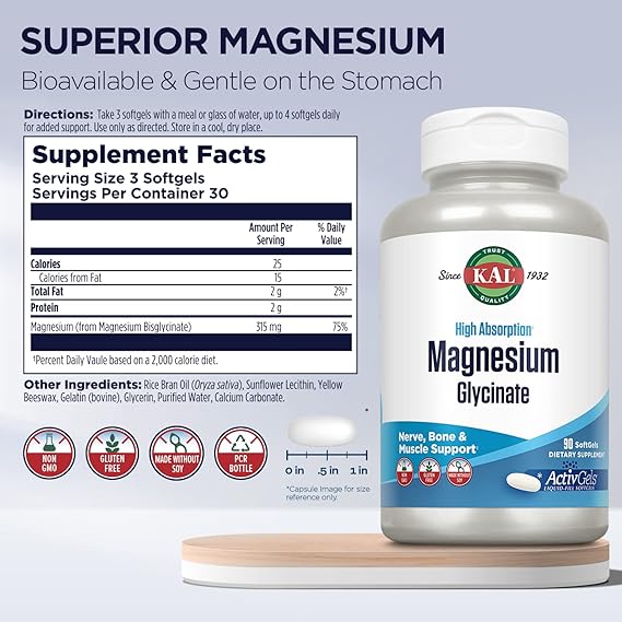 Kal Magnesium Glycinate AG HA 90CT Softgel