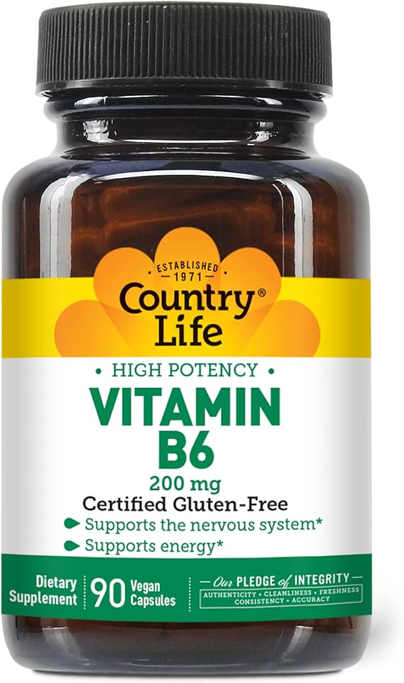 Country Life VITAMIN B-6 200MG 90 Vegicaps