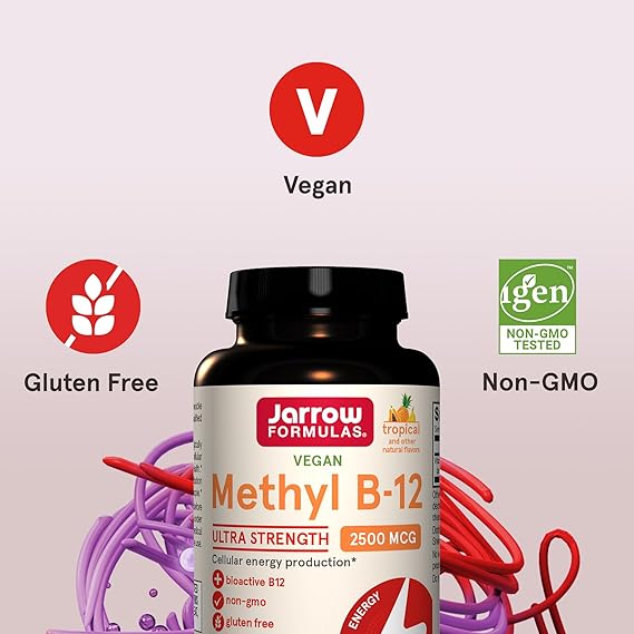 JARROW Vegan Methyl B-12 2500 mcg Tropical Flavor