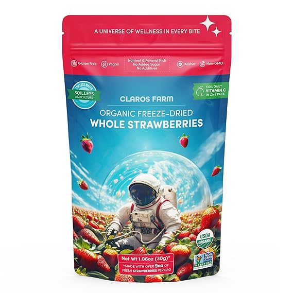 CLAROS FARM Dried Fruit Strawberries 1.06 OZ