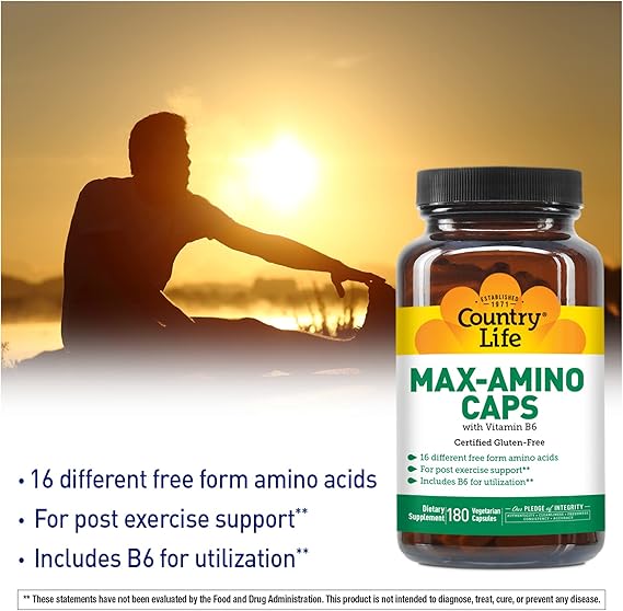 Country Life MAX AMINO/AMINO ACIDS 180 Vegicaps