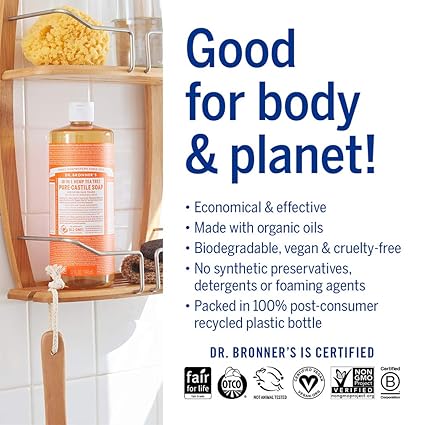 DR. BRONNER'S MAGIC SOAPS ORGANIC CASTILE LIQUID SOAP TEA TREE 16OZ