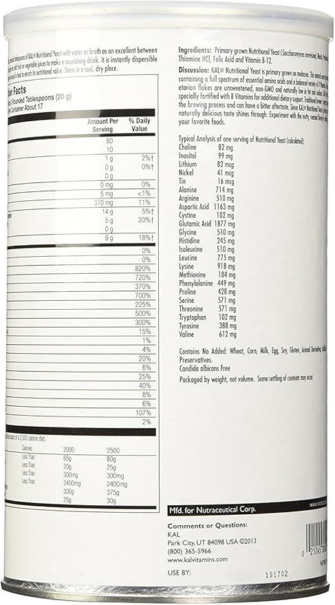 Kal Nutritional Yeast 12OZ Powder