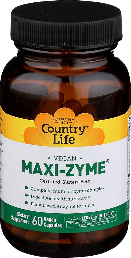Country Life MAXI-ZYME DIGESTIVE ENZYME 60 Vegicaps