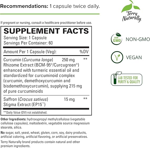 Terry Naturaly Saffron Lift + Curcumin Positive Mood 60 Capsules