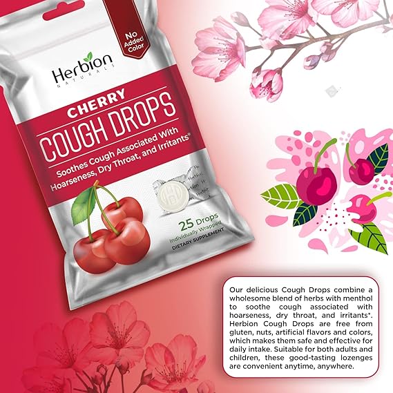 HERBION COUGH DROPS CHERRY 25CT IB0016