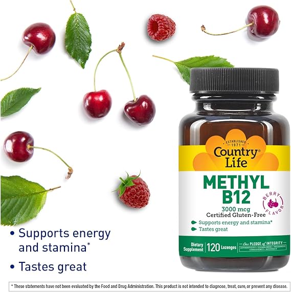 Country Life METHYL B12 3000MCG 120 Lozenges