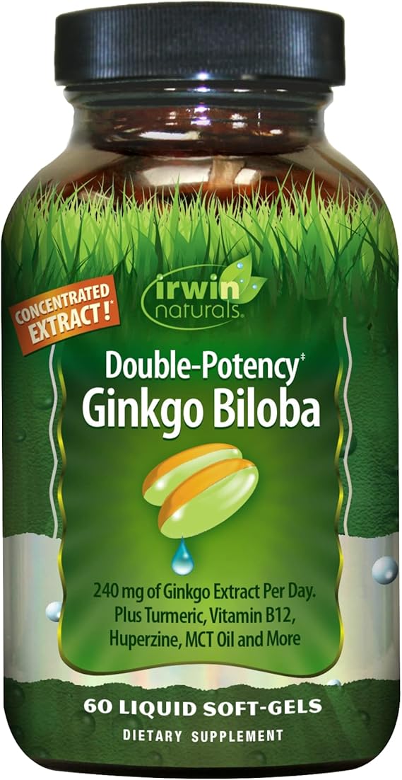 Irwin Naturals Double-Potency Ginkgo Biloba 60 Soft Gels