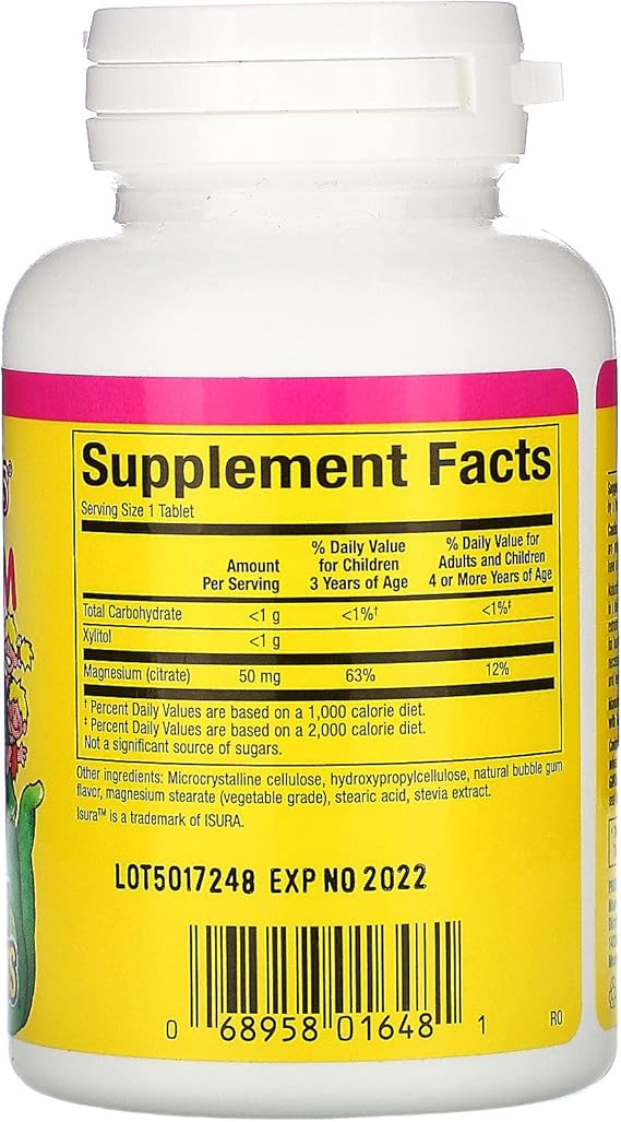 Natural Factors BIGFRIENDS® MAGNESIUM CITRATE 50 MG CHEWABLE BUBBLE GUM 60/TAB