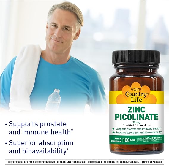 Country Life ZINC PICOLINATE 25MG 100 Tablet