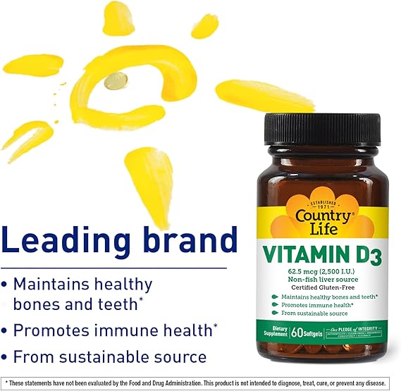 Country Life VITAMIN D3 2500IU 60 Softgel