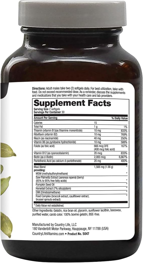 Country Life MAXI-HAIR FOR MEN 60 Softgel