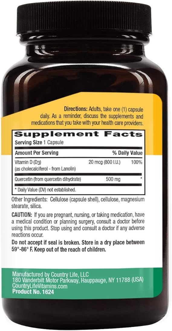 Country Life QUERCETIN + D3 90 Capsule