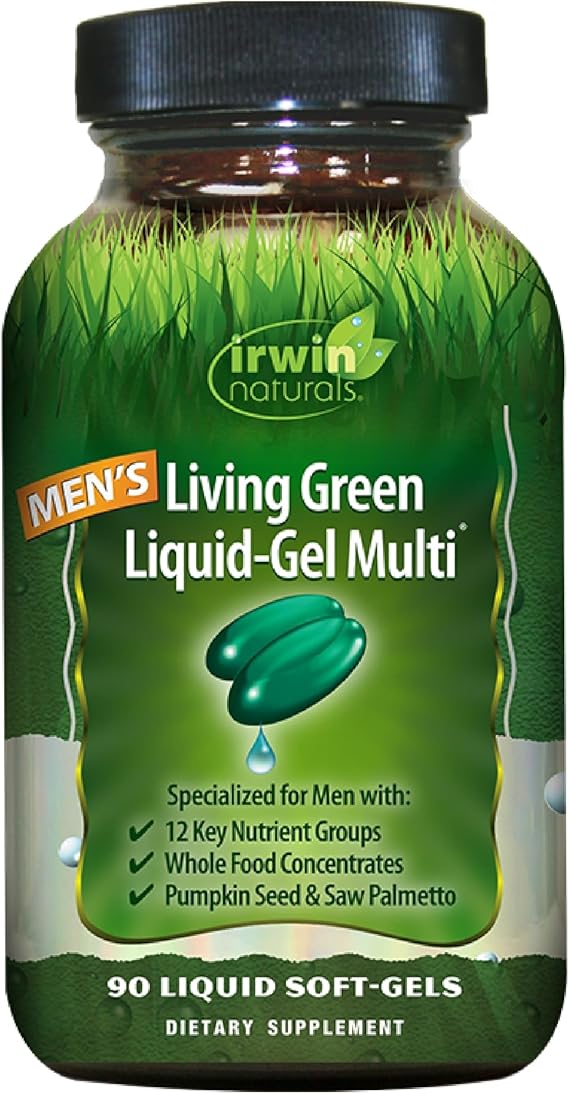 Irwin Naturals Men's Living Green Liquid-Gel Multi