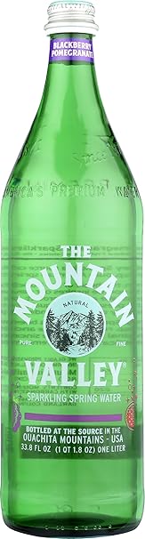 MOUNTAIN VALLEY SPRING WATER Sparkling, Blackberry Pomegrante 1 LTR