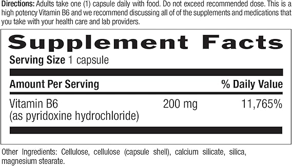 Country Life VITAMIN B-6 200MG 90 Vegicaps