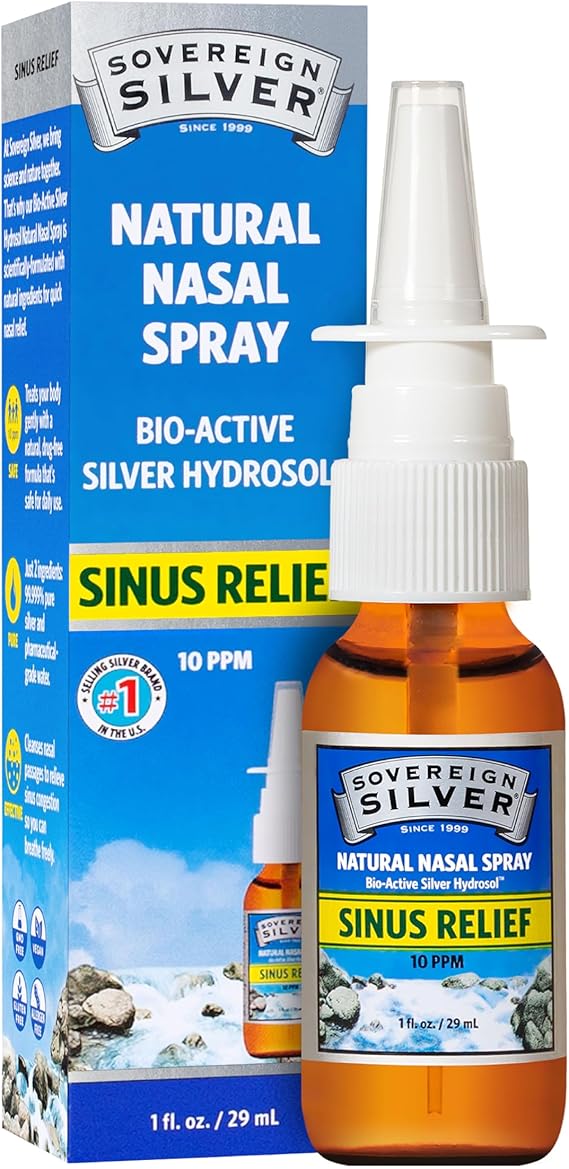 SOVEREIGN SILVER NATURAL NASAL SPRAY SINUS RELIEF 10 PPM 2 FL OZ