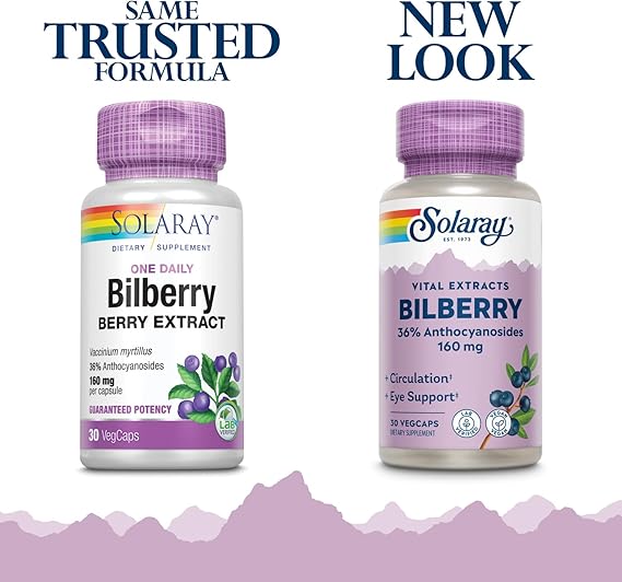 Solaray Vital Extracts Bilberry 30CT 160MG Veg Capsule