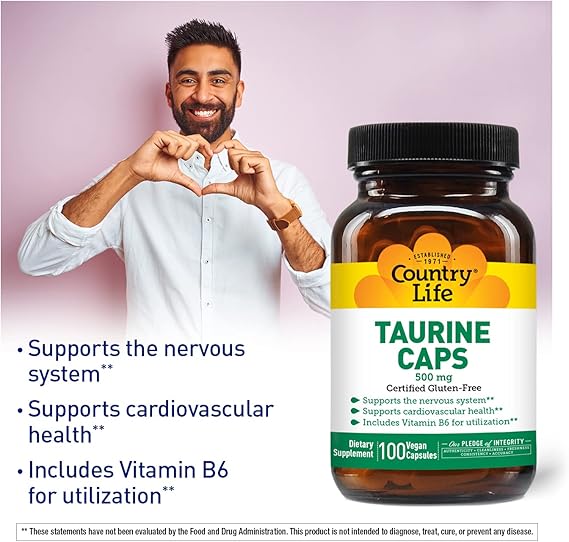 Country Life TAURINE 500MG 100 Vegicaps