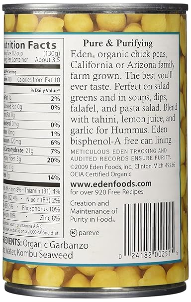 EDEN FOODS Garbanzo, LF 15 OZ