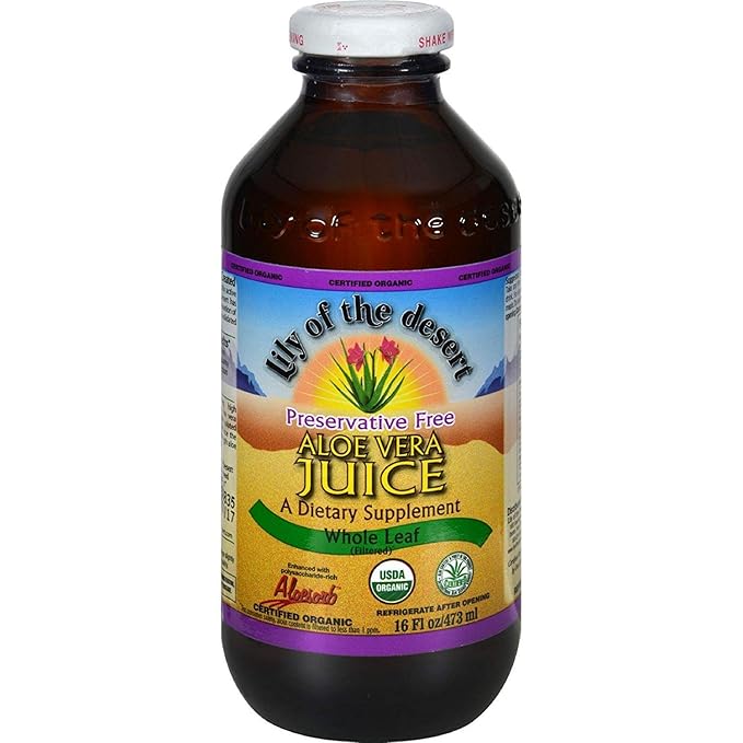 LILY OF THE DESERT ALOVERA JUICE WHOLE LEAF PRESERVE FREE 16OZ