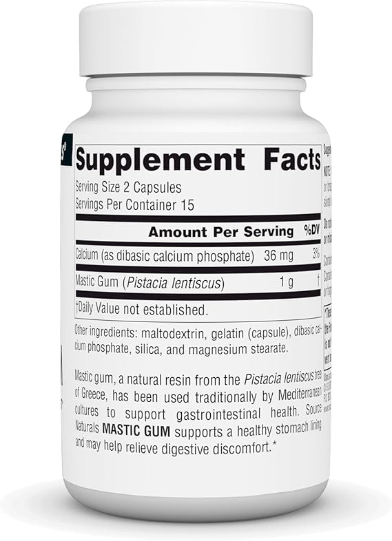 SOURCE NATURALS MASTIC GUM 500MG CAP 30C