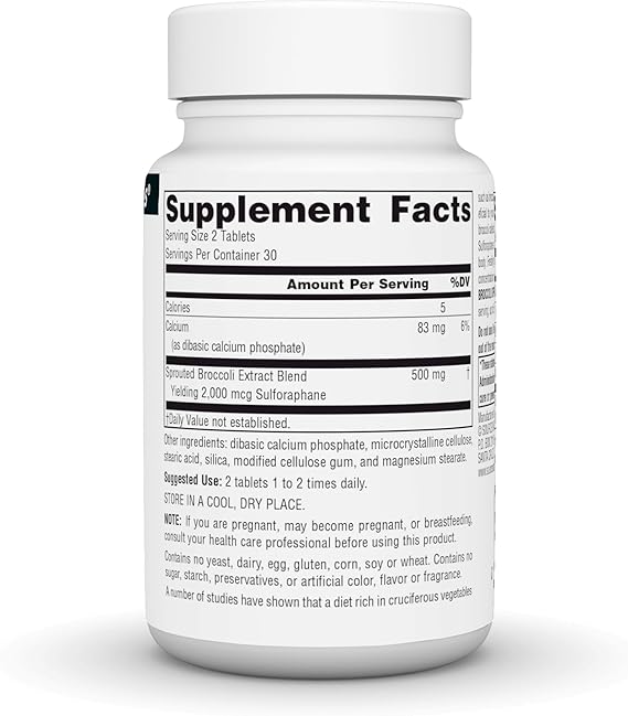 SOURCE NATURALS BROCCOLI SPROUTS EXT 250MG 60T