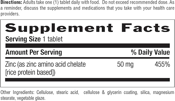 Country Life ZINC 50MG CHELATED 100 Tablet