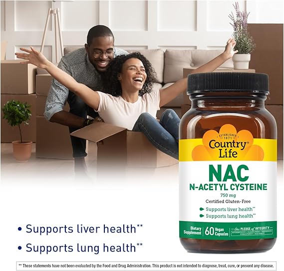 Country Life N-ACETYL CYSTEINE 750MG 60 Vegicaps