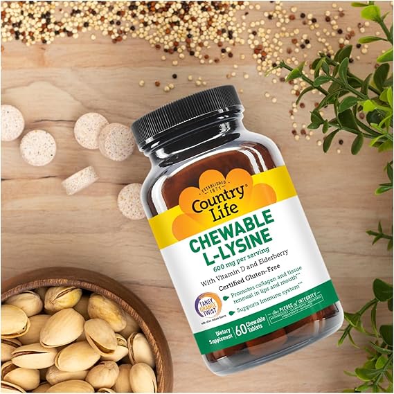 Country Life CHEWABLE L-LYSINE 600MG 60 Chewable