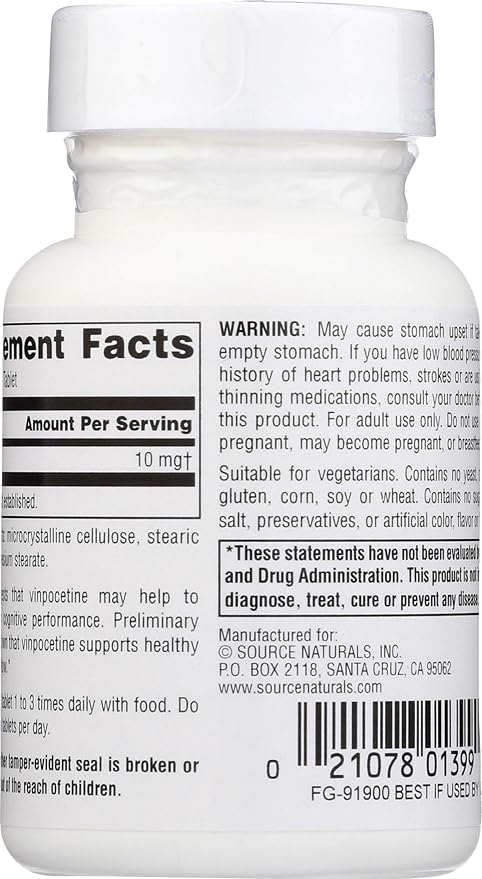 Source Naturals Vinpocetine 10 mg 60 Tablets