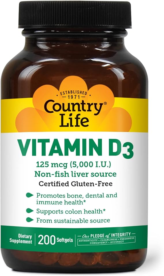 Country Life VITAMIN D3 5000IU 200 Softgel