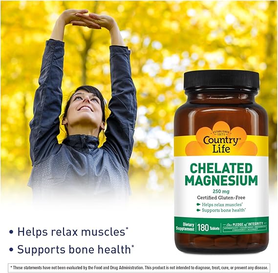 Country Life CHELATED MAGNESIUM 250MG 180 Tablet