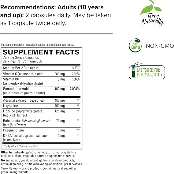 Terry Naturally Adrenaplex Maximum Adrenal Support 120 Capsules