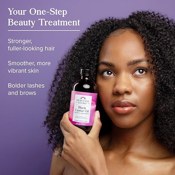 Heritage Store Black Castor Oil 8floz