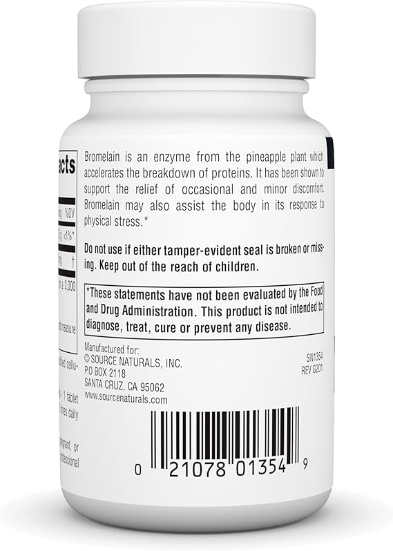 Source Naturals Bromelain 2000 GDU/GRAM 500 mg 60 Capsules