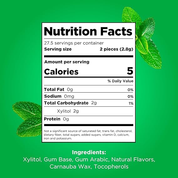 PUR GUM Spearmint Gum 9 Pieces