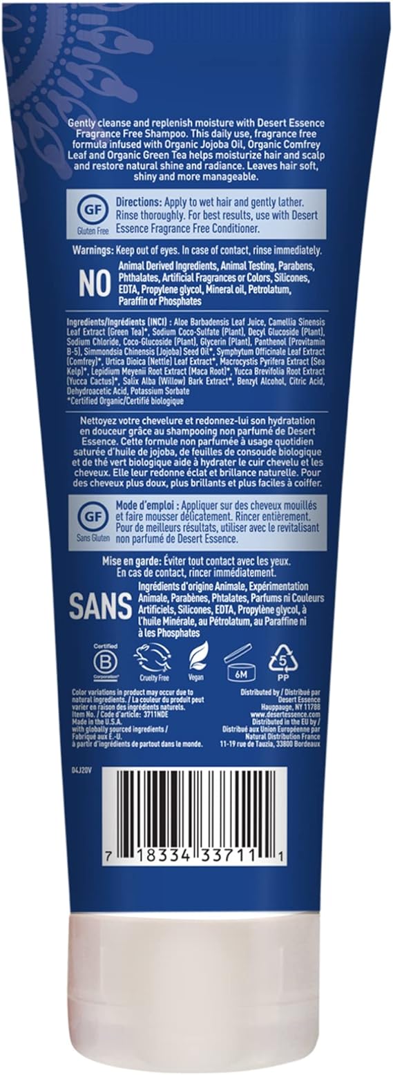 Desert Essence FRAGRANCE FREE SHAMPOO 8 Liquid